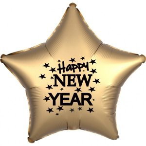 Balónek fóliový Happy NEW YEAR zlatá hvězda balonky.cz Balónek fóliový Happy NEW YEAR zlatá hvězda balonky.cz