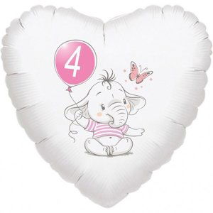 4.narozeniny růžový slon srdce foliový balónek balonky.cz 4.narozeniny růžový slon srdce foliový balónek balonky.cz
