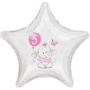 5.narozeniny růžový slon hvězda foliový balónek balonky.cz 5.narozeniny růžový slon hvězda foliový balónek balonky.cz