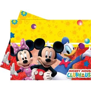 PROCOS Mickey Mouse ubrus žlutý s červeným okrajem 120cm x 180cm PROCOS Mickey Mouse ubrus žlutý s červeným okrajem 120cm x 180cm