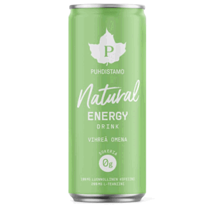 Puhdistamo Natural Energy Drink green apple (Energetický nápoj - zelené jablko) 330ml