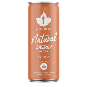 Puhdistamo Natural Energy Drink peach (Energetický nápoj - broskev) 330ml