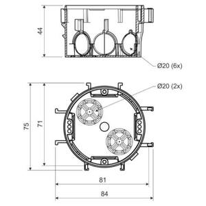 Krabice KP 67/2, 70 x 45mm