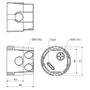 Krabice KPR 68, 73 x 66mm