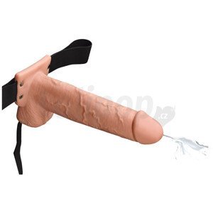 Fetish Fantasy 9&quot; Hollow Squirting Strap-On with Balls Flesh