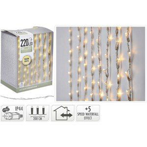 HOMESTYLING Světelný řetěz VODOPÁD teplá bílá 220 LED / 2 m KO-AX8405800