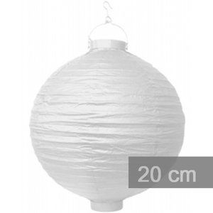 Lampion zahradní  s diodou 20cm bílý