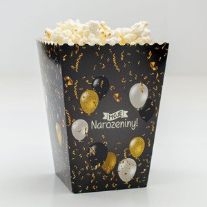 KRABIČKY NA POPCORN Moje narozeniny černé 8ks