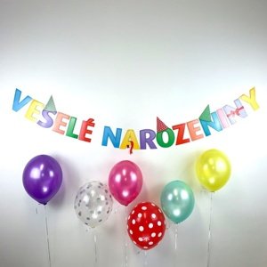 Girlanda Veselé narozeniny pestrobarevná 140 cm