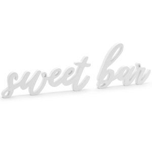 Nápis dřevěný Sweet bar bílý