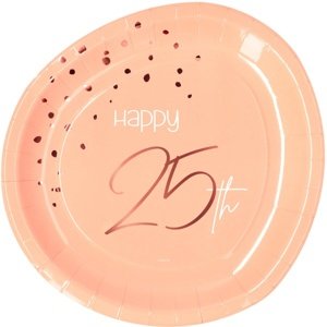 TALÍŘE papírové - narozeniny  25  Elegant Lush Blush 23cm