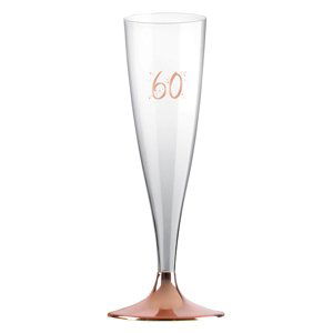 Šampusky plastové 60. narozeniny Rose Gold 14cl 6ks