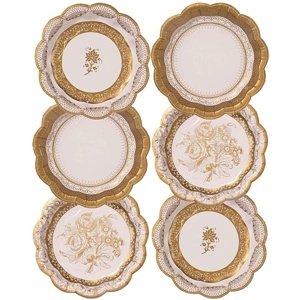 Talířky papírové Vintage Porcelan Gold 17 cm 12 ks