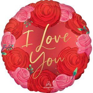 Balónek fóliový Růže I Love You 45 cm
