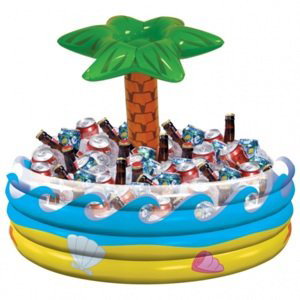Summer party - Nafukovací bazének s palmou na chlazení nápojů