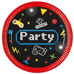 Gaming Party - Talířky papírové  20 cm 8 ks