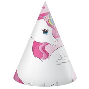 Unicorn duhový - Čepičky papírové  Jednodrožec 6 ks