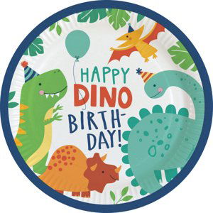 Dino party - Talíře papírové Dinosauři 23 cm 8 ks