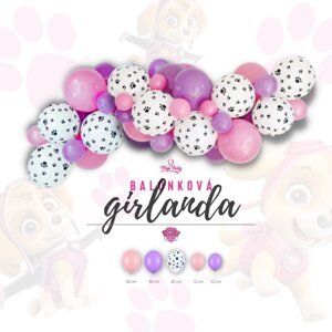 Set girlanda Tlapková patrola Pink colors 1,5 m