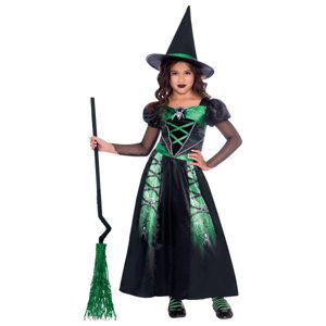 Čarodějnice - Kostým dětský zelený vel. 3-4 roky