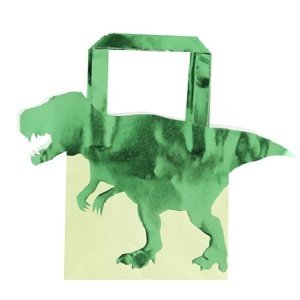 Dinosaur "Roar - Tašky dárkové metalicky zelená 19 x 22 cm 5 ks