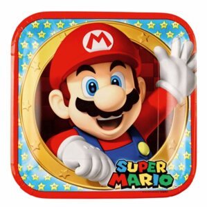 Talířky papírové Super Mario 23 cm 8 ks