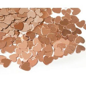 Konfety papírové, srdíčka rose gold 12g