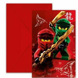 Pozvánky s obálkami Lego Ninjago 6 ks