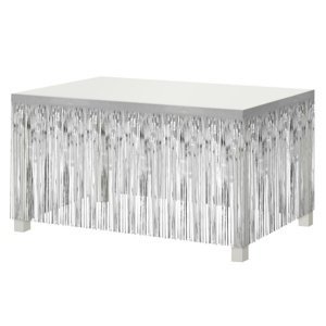 Dekorační třásně na stůl stříbrné 80 x 300 cm