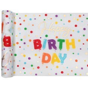 Ubrus Happy Birthday Puntíky 30 cm x 5 m