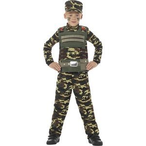 Vojenský maskovací kostým pro chlapce, zelený vel.M