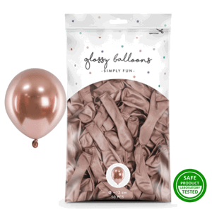 Balónky latexové lesklé Glossy Rose Gold 12 cm 50 ks