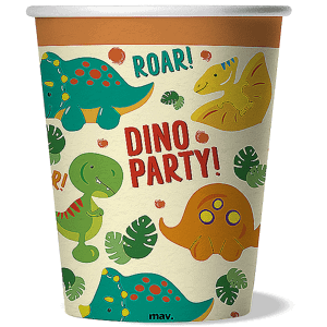 Kelímky papírové Dino party Color 250 ml 8 ks