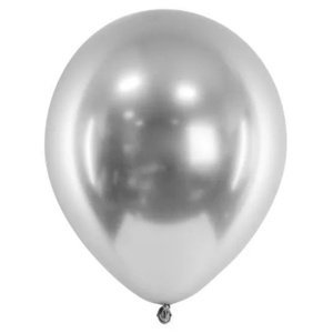 Balónky latexové chromové stříbrné 30 cm 20 ks