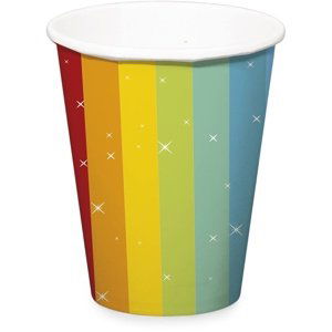 Kelímky papírové Rainbow Bday 250 ml 6 ks