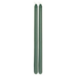 Svíčka vysoká úzká tmavě zelená 30 cm 2 ks