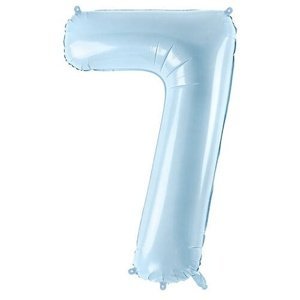 Balónek fóliový číslo 7 pastelově modrý 72cm