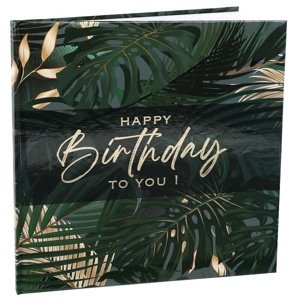 Kniha hostů zelená Jungle birthday 24x24 cm