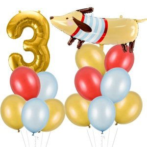 Balónkový set - třetí narozeniny s jezevčíkem