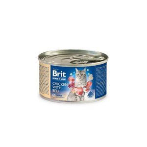 Brit Premium Cat by Nature Chicken&Beef konzerva 200g