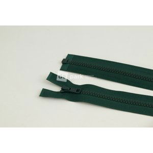 Zip YKK - 75cm - dělitelný - lahvově zelená - 678