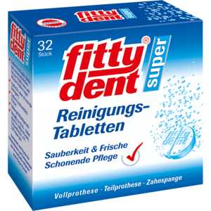 FittyDent čistící tablety na protézy, 32 ks