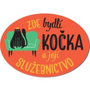 Cedulka na dveře - Zde bydlí kočka