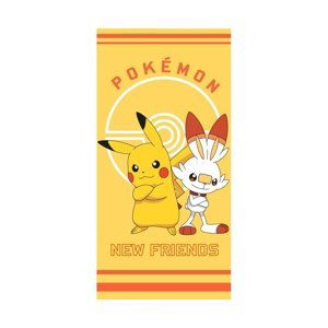 Dětská osuška Pokémon Pikachu a Scorbunny, 70 x 140 cm