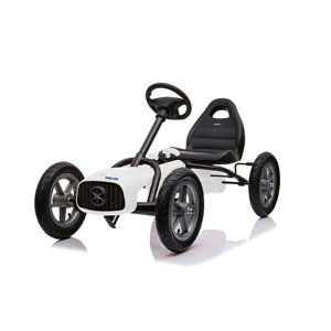 Baby Mix Dětská šlapací motokára Go-kart Buggy, bílá