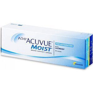 Acuvue Moist 1 Day pro astigmatismus (30 čoček) Cylindr x Osa: -0.75  x  010, Dioptrie: +0.50