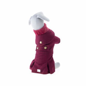 Vsepropejska Rossi zimní kabát pro psa s fleecem Barva: Vínová, Délka zad (cm): 27, Obvod hrudníku: 30 – 34 cm
