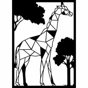 Vsepropejska Žirafa dekorace na zeď Rozměr (cm): 38 x 27, Dekor: Černá