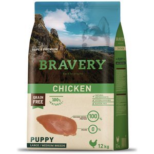 Bravery dog PUPPY large/medium CHICKEN - 2 x 12kg