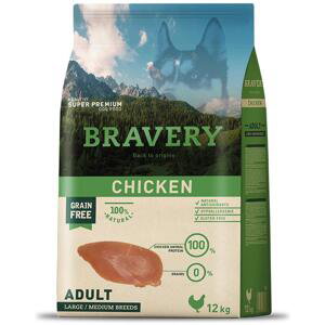 Bravery DOG ADULT MEDIUM/LARGE CHICKEN - GRANULE PRO DOSPĚLÉ PSY  - 2 x 12kg